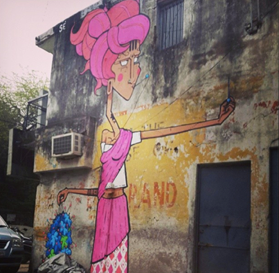 street art Shahphur Jat hostel
